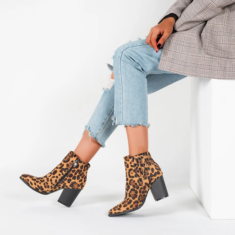 Wholesale 2020 Early Spring New High Heel Lady Shoes Leopard Leather Boots Dress Party Winter Woman Ankle Boots
Wholesale 2020 Early Spring New High Heel Lady Shoes Leopard Leather Boots Dress Party Winter Woman Ankle Boots