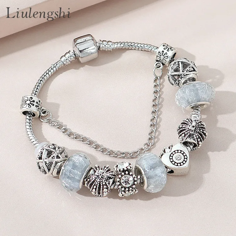 Popular Crystal Love Heart Beads Ball Charms Bracelet DIY Diamond Beaded Bracelet For Girl
Popular Crystal Love Heart Beads Ball Charms Bracelet DIY Diamond Beaded Bracelet For Girl
