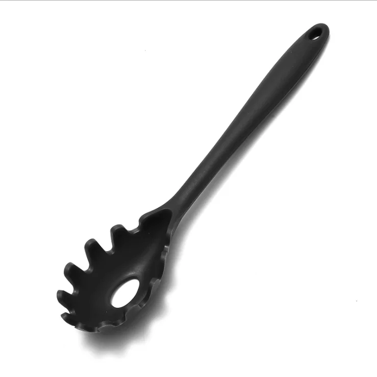 Black Non-stick Heat Resistant Server Spoon Pasta Spoon Silicone Pasta Fork Kitchen Utensil, Customized color
Black Non-stick Heat Resistant Server Spoon Pasta Spoon Silicone Pasta Fork Kitchen Utensil, Customized color