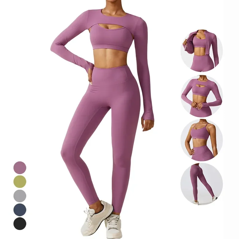 Aoyema Custom Logo 2/3/4 Piece Sportswear Hollow Back Top and Leggings Women Workout Gym Fitness Yoga Sets
Aoyema Custom Logo 2/3/4 Piece Sportswear Hollow Back Top and Leggings Women Workout Gym Fitness Yoga Sets