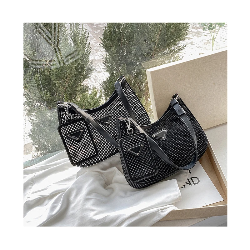 Famous Brand Purse Handbags women Rhinestone Clutch bag Luxury Triangle Armpit Totes hot drill crystal Single shoulder bag Set
Famous Brand Purse Handbags women Rhinestone Clutch bag Luxury Triangle Armpit Totes hot drill crystal Single shoulder bag Set