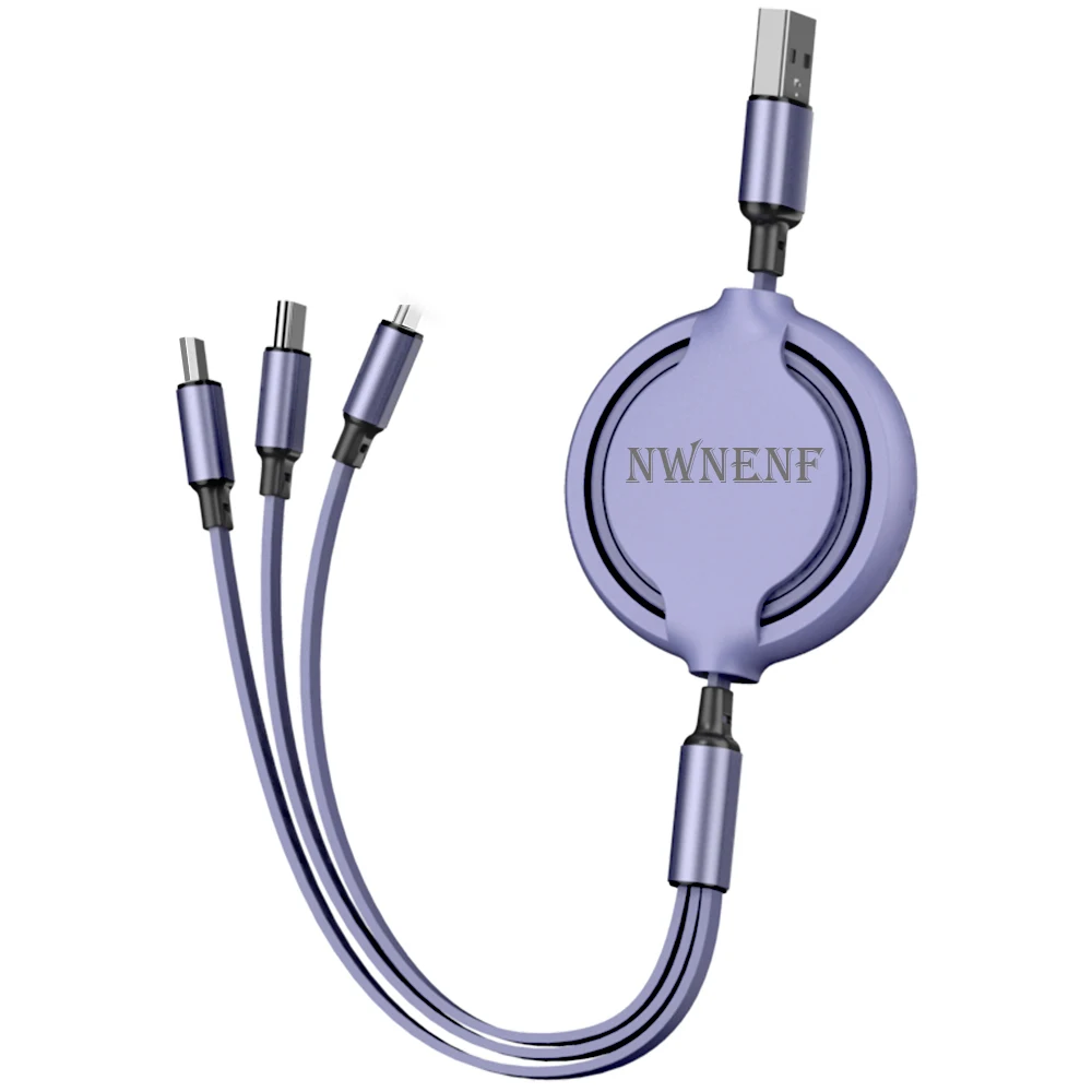 NWNENF Customized colorful 3 in 1 usb cable for iphone Android type C retractable fast charging cable, Red,pink,green,purple,yellow
NWNENF Customized colorful 3 in 1 usb cable for iphone Android type C retractable fast charging cable, Red,pink,green,purple,yellow
