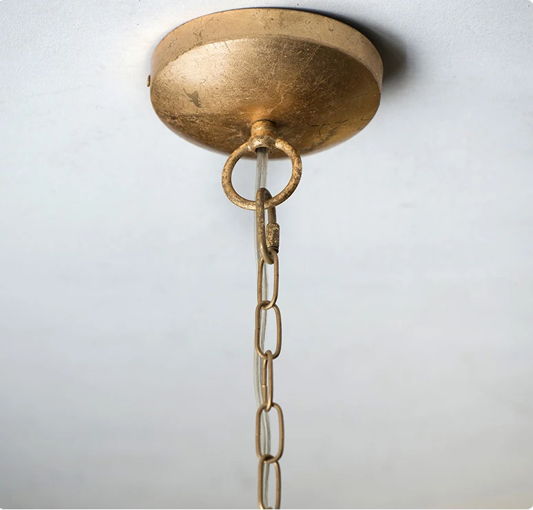 6 Light metal and lamps golden pendant chandelier for living room brass art chandelier antique retro living room lighting