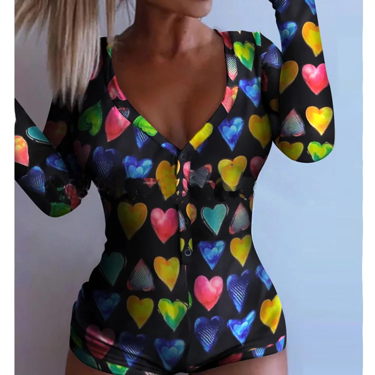 Wholesale Hot-sale products Sexy European And American Printed Long Sleeve Pajamas Deep V Nightclub Jumpsuit
Wholesale Hot-sale products Sexy European And American Printed Long Sleeve Pajamas Deep V Nightclub Jumpsuit