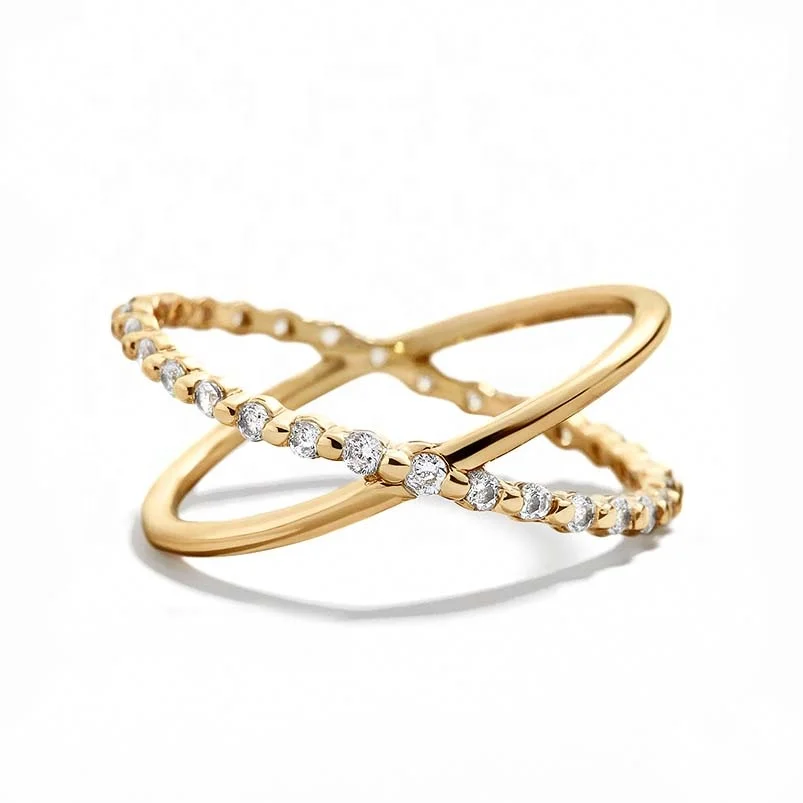 Gemnel wholesale 925 silver jewelry one gold side and one pave setting diamond side classic X-shape fashion ring
Gemnel wholesale 925 silver jewelry one gold side and one pave setting diamond side classic X-shape fashion ring