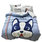 4pcs bedding set 100% cotton korean style bedding set children boys