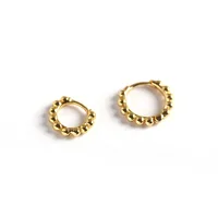 

INS design wholesale Cute huggie earrings for women 925 sterling silver trendy thin 14k gold hoop earrings