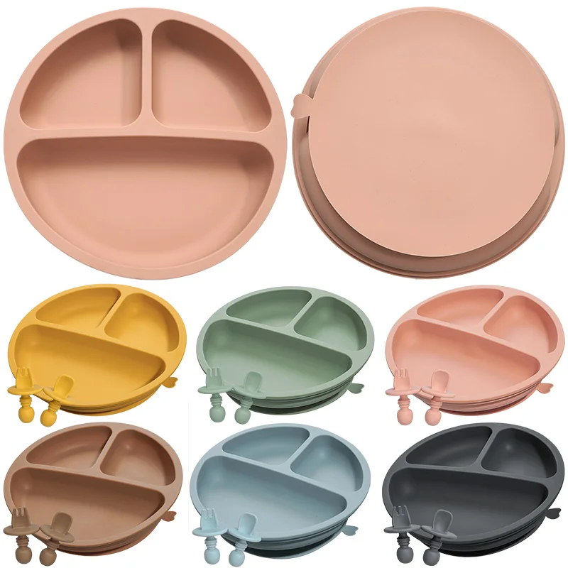 2021 Best Seller Eco-friendly Food Grade kid Tableware Feeding Set baby silicone plate With Spoon, Customized color
2021 Best Seller Eco-friendly Food Grade kid Tableware Feeding Set baby silicone plate With Spoon, Customized color