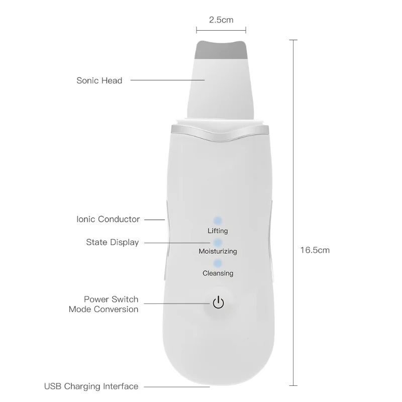 Hot selling model beauty and care products skin scrubber ultrasonic facial skin scrubber ultrasonic with silicone cover, White
Hot selling model beauty and care products skin scrubber ultrasonic facial skin scrubber ultrasonic with silicone cover, White