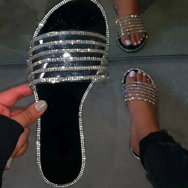 New Women See Through Clear Sandals Rhinestone Black Flip Flops Slip-on Flat With PVC Slippers Hot
New Women See Through Clear Sandals Rhinestone Black Flip Flops Slip-on Flat With PVC Slippers Hot