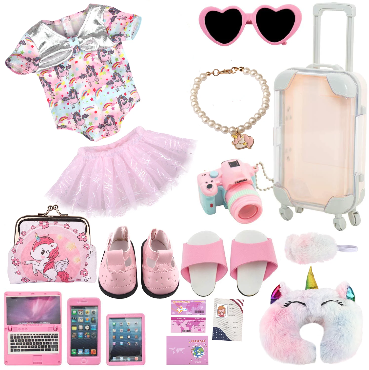 Hot Selling 15 pcs American 18 Inch Doll Suitcase Luggage Travel Accessories Set for Girl 18" Doll Travel Carrier Storage
Hot Selling 15 pcs American 18 Inch Doll Suitcase Luggage Travel Accessories Set for Girl 18" Doll Travel Carrier Storage