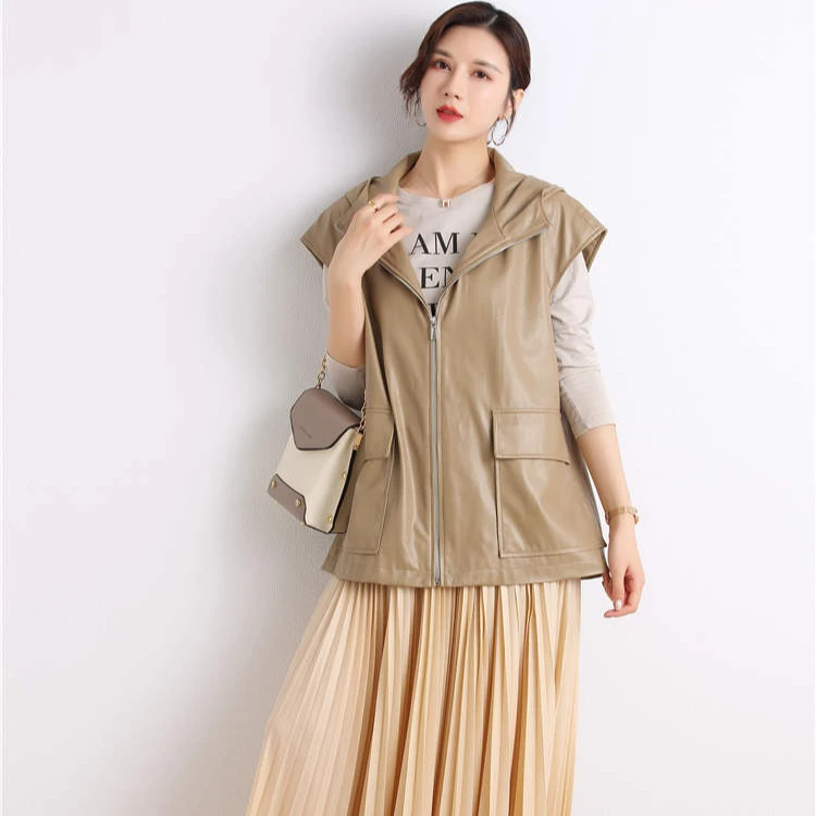 New design quality fashion casual leather vest for women custom faux leather lady, Picture
New design quality fashion casual leather vest for women custom faux leather lady, Picture