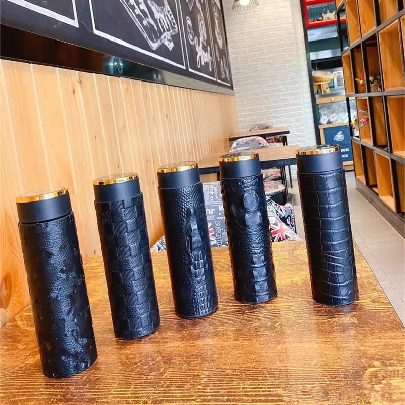 Black Water Bottle Men's Portable Thermos Water Cup Crocodile Skin Decoration Creative Trend Water Bottle
Black Water Bottle Men's Portable Thermos Water Cup Crocodile Skin Decoration Creative Trend Water Bottle