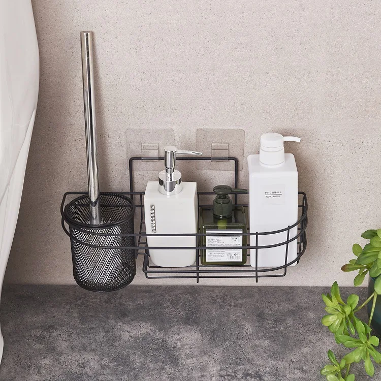 Wholesale Simple Wall Mounted Bathroom Supplies Storage Rack Shelf Toilet Brush Holder Nail Free Wall Hanging Iron, Black
Wholesale Simple Wall Mounted Bathroom Supplies Storage Rack Shelf Toilet Brush Holder Nail Free Wall Hanging Iron, Black