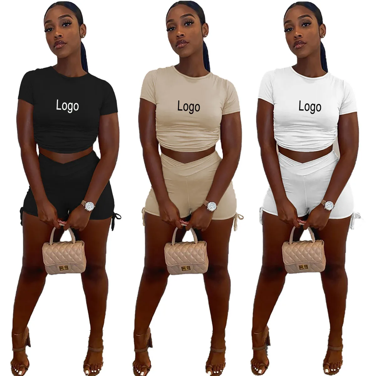 2021 new apparel Summer plain dye folds short sleeve sexy casual wear women sets O neck crop tops two piece short sets women
2021 new apparel Summer plain dye folds short sleeve sexy casual wear women sets O neck crop tops two piece short sets women