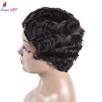 Short Human Hair Wig Cheap Wigs For Black Women Peruvian Pixie Cut Wig Finger Wave Non Remy 130% Density
Short Human Hair Wig Cheap Wigs For Black Women Peruvian Pixie Cut Wig Finger Wave Non Remy 130% Density