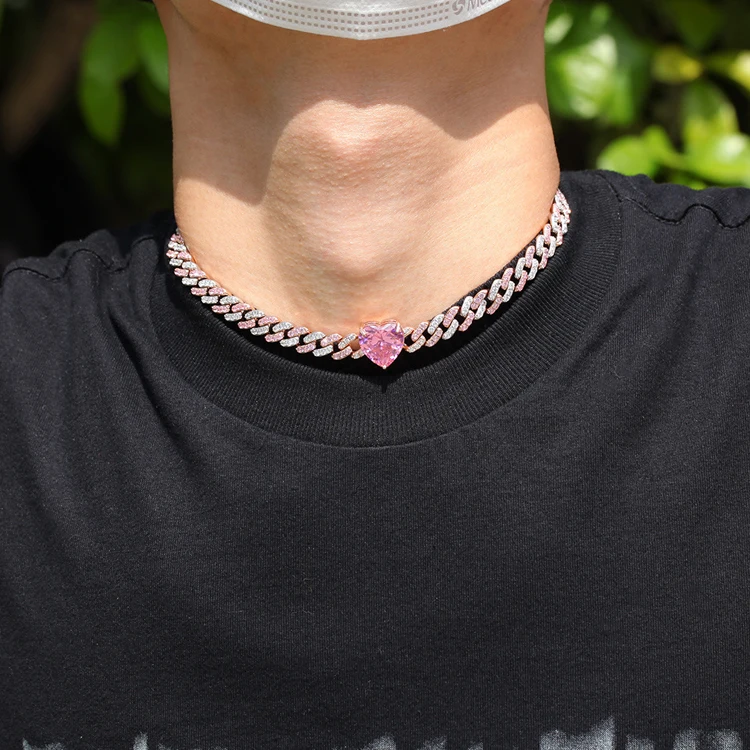 Fashion Style Hip Hop Heart Shaped CZ Zircon Men and Women Choker Collar Necklace Chain
Fashion Style Hip Hop Heart Shaped CZ Zircon Men and Women Choker Collar Necklace Chain