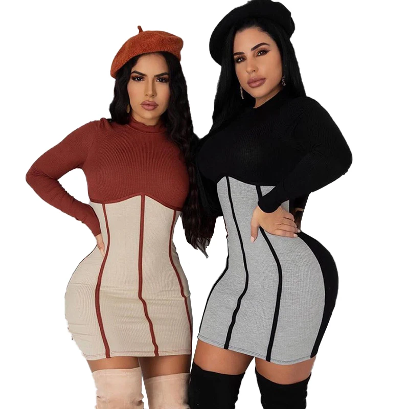 Wholesale ladies long sleeve short dress sexy clothing women sexy contrast 2021 dresses
Wholesale ladies long sleeve short dress sexy clothing women sexy contrast 2021 dresses