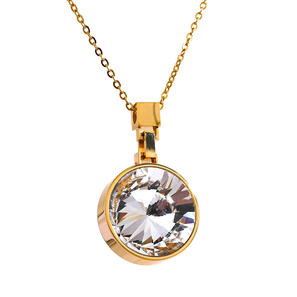 JINYOU 1022 Green White Shiny Big Glass Crystal Round Pendant Stainless Steel Fashion Necklace Trend Sweater Chain Jewelry Women
JINYOU 1022 Green White Shiny Big Glass Crystal Round Pendant Stainless Steel Fashion Necklace Trend Sweater Chain Jewelry Women