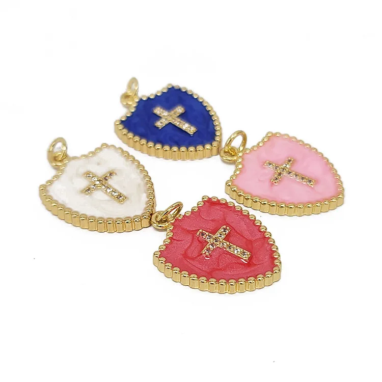 CZ8400 Gold Plated cz diamond pave Cross on Colorful enamel shield charms Pendant gift for lady
CZ8400 Gold Plated cz diamond pave Cross on Colorful enamel shield charms Pendant gift for lady