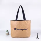 Custom Durable Waterproof Reusable Washable Brown kraft Tote Paper Tyvek Shopping Bag