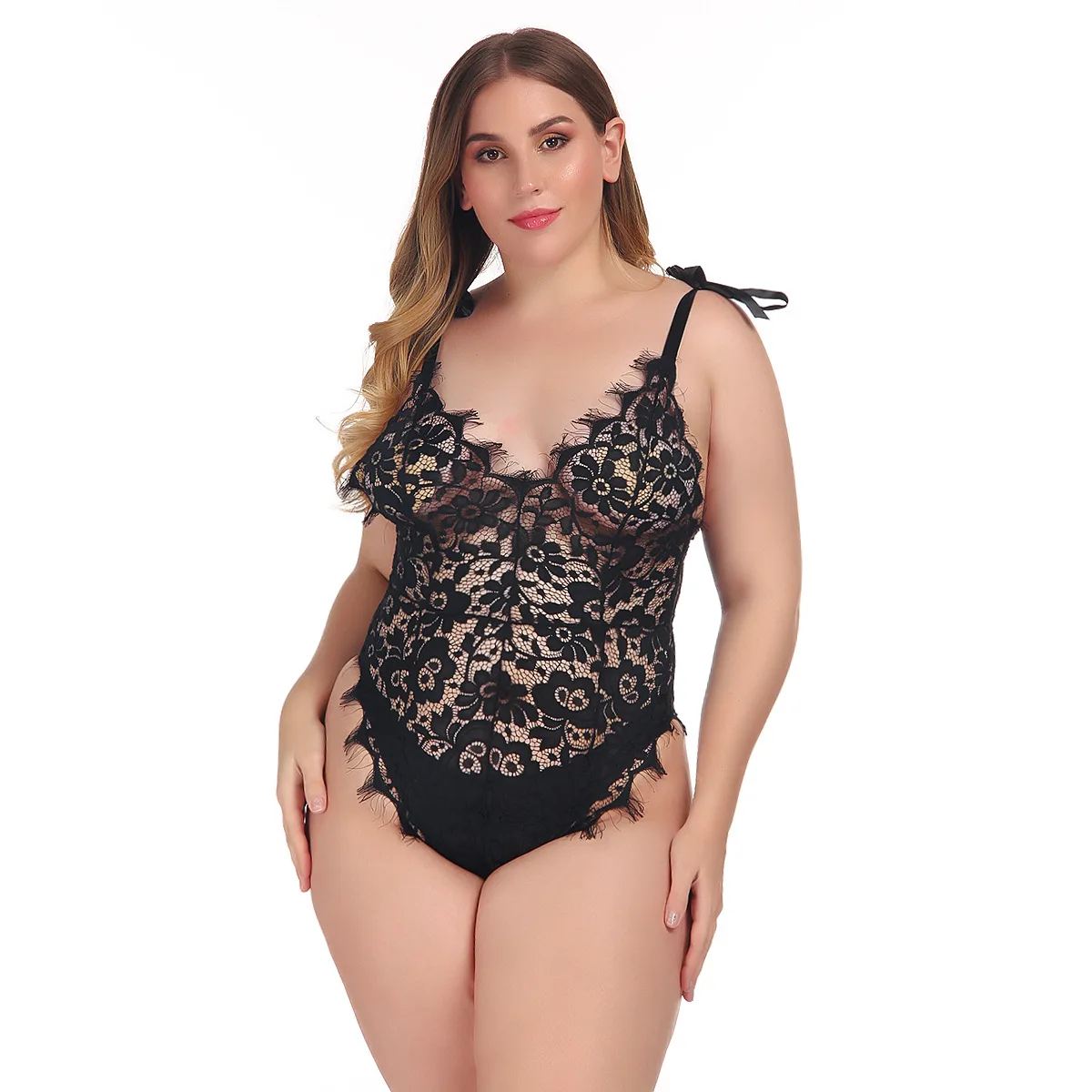 HOBISH-5026 Sexy lingerie sexy lace stitching sling back zipper plus size women's one-piece suit
HOBISH-5026 Sexy lingerie sexy lace stitching sling back zipper plus size women's one-piece suit
