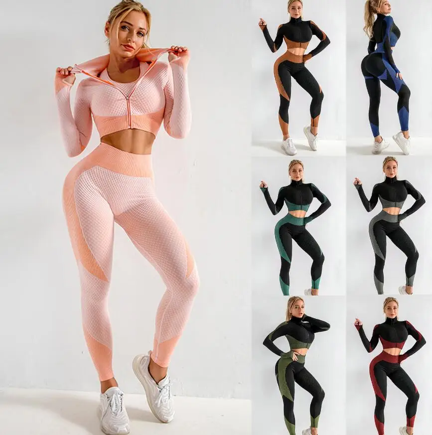 Women's 2 Piece Workout suit Set Front Zipper Crop Top with High Waist Breathable Running Yoga Leggings, Black green purple
Women's 2 Piece Workout suit Set Front Zipper Crop Top with High Waist Breathable Running Yoga Leggings, Black green purple