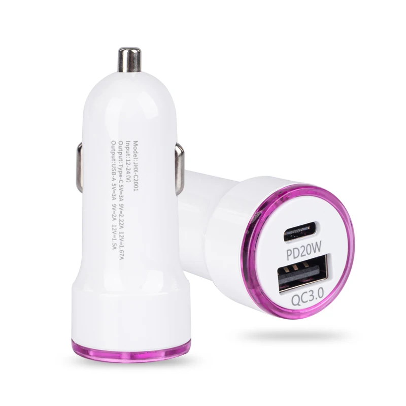 Fast Charging Car Charger Qc 3.0 Dual Port Quick Charging Usb And Type C PD Car Charger
Fast Charging Car Charger Qc 3.0 Dual Port Quick Charging Usb And Type C PD Car Charger
