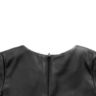 Dress 2021 Kids Faux Pu Leather Dress Round Neck Half Sleeve Ruffled PU Leather Dress