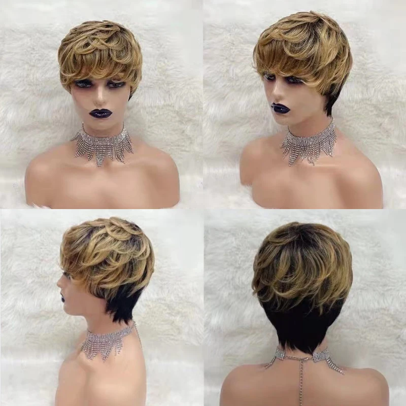 Letsfly Virgin Human Hair Short Cut Wigs Curly Non Lace Machine Made Wigs Fashion Style Ombre Color 5pcs Hair Wigs
Letsfly Virgin Human Hair Short Cut Wigs Curly Non Lace Machine Made Wigs Fashion Style Ombre Color 5pcs Hair Wigs