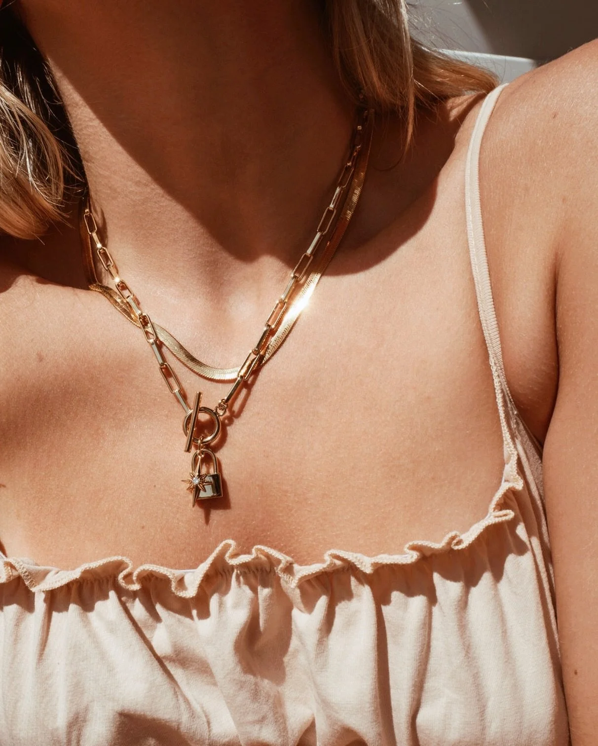 Fashion paper clip chain star gold plated girl women lock pendant delicacy necklace, Customized
Fashion paper clip chain star gold plated girl women lock pendant delicacy necklace, Customized