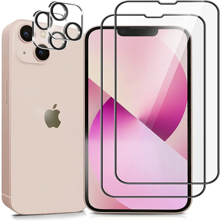 2 Packs Full Coverage Tempered Glass Screen Protector with 2 Camera Lens Protectors for iPhone 13 12 11 Pro Max, Transparent
2 Packs Full Coverage Tempered Glass Screen Protector with 2 Camera Lens Protectors for iPhone 13 12 11 Pro Max, Transparent