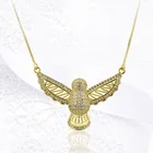 YTSBTXXDZ-400 wholesale necklace Copper Brass Plated Gold angel wings jewelry for Fryling Eagle Religion pendant