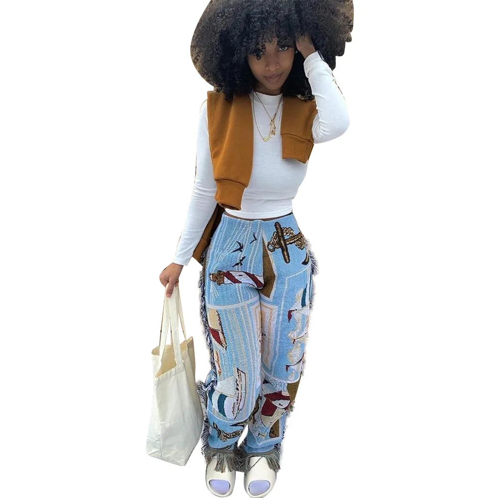 ML-9055 Summer 2021 New Casual Fashion Color Pattern Fringed Velvet Pants Women'S Clothing, 4 colors
ML-9055 Summer 2021 New Casual Fashion Color Pattern Fringed Velvet Pants Women'S Clothing, 4 colors