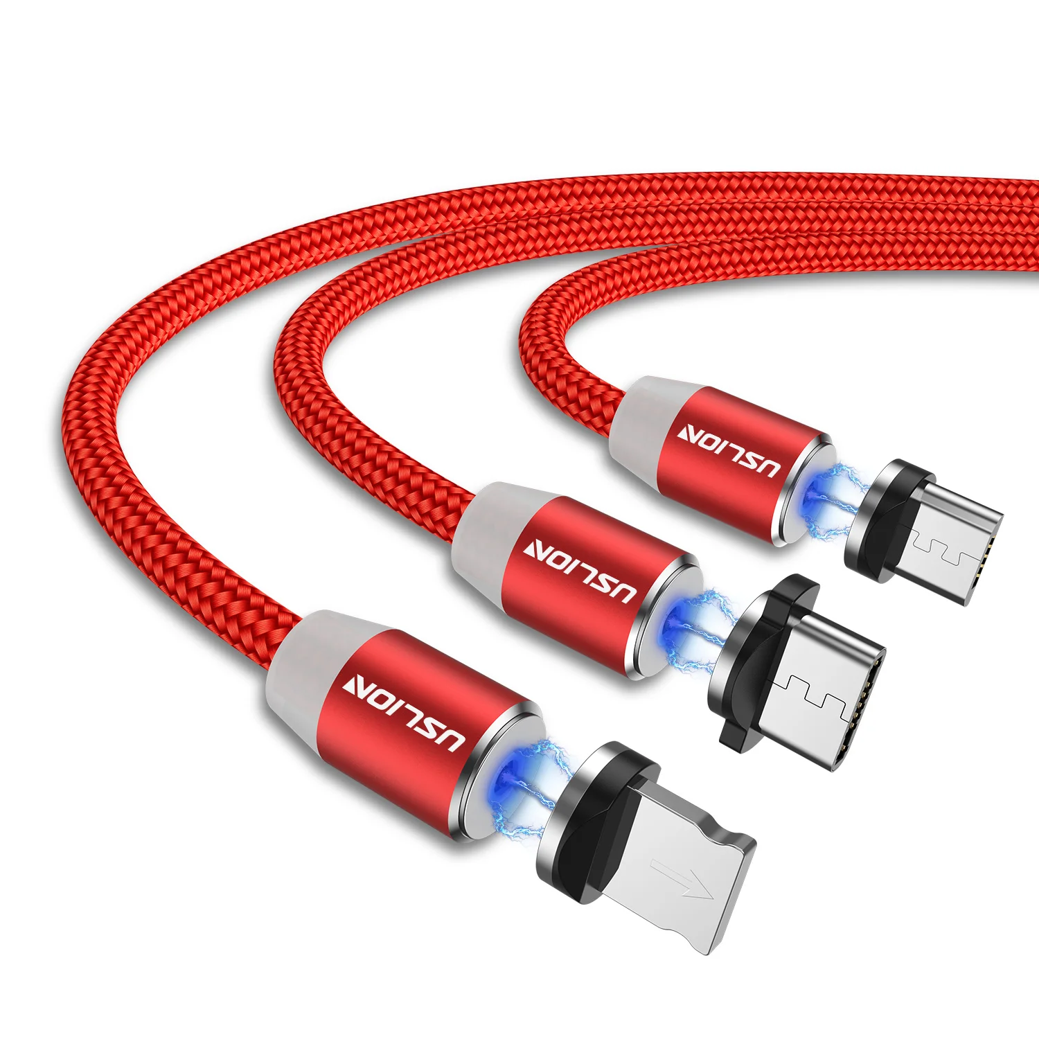 3 IN 1 USLION Drop shipping 2M Factory price oem cheapest custom logo data magnetic charging cable fast charge 360 rotatable, Black/red/gold/sliver
3 IN 1 USLION Drop shipping 2M Factory price oem cheapest custom logo data magnetic charging cable fast charge 360 rotatable, Black/red/gold/sliver