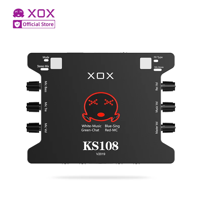 XOX Hot Sale KS108 Sound Card M Audio Interface Studio External Sound Card, Black, blue, pink
XOX Hot Sale KS108 Sound Card M Audio Interface Studio External Sound Card, Black, blue, pink