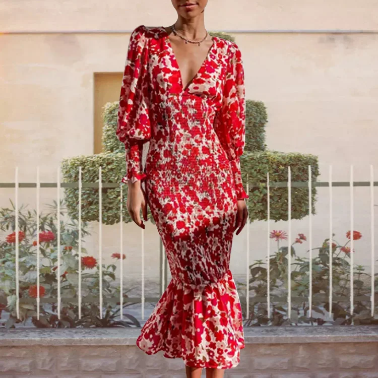 New Floral Print Dress Women Spring V-Neck Dress Female Casual Maxi Dress A Line Holiday Vestidos 2022 Long Sleeve Mermaid Skirt
New Floral Print Dress Women Spring V-Neck Dress Female Casual Maxi Dress A Line Holiday Vestidos 2022 Long Sleeve Mermaid Skirt