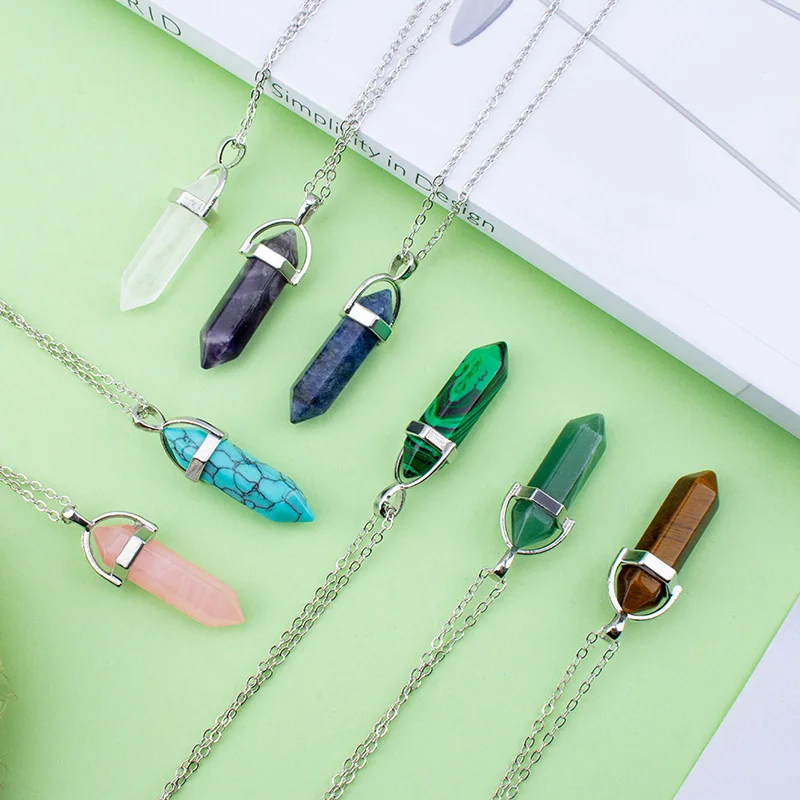 Wholesale Fashion Women Crystal Pendant Jewelry Hexagonal Natural Stone Bullet Crystal Necklace
Wholesale Fashion Women Crystal Pendant Jewelry Hexagonal Natural Stone Bullet Crystal Necklace