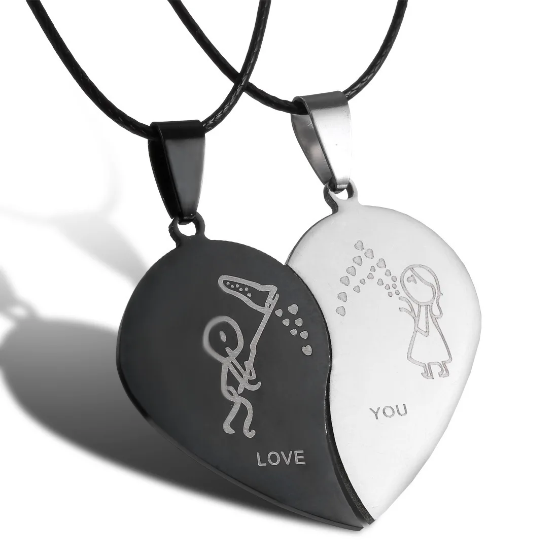 Creative Couples Stainless Steel Heart Animal Charm Necklaces Pendant Gift For Men and Women, Black+ white, white+ white, black+ black
Creative Couples Stainless Steel Heart Animal Charm Necklaces Pendant Gift For Men and Women, Black+ white, white+ white, black+ black