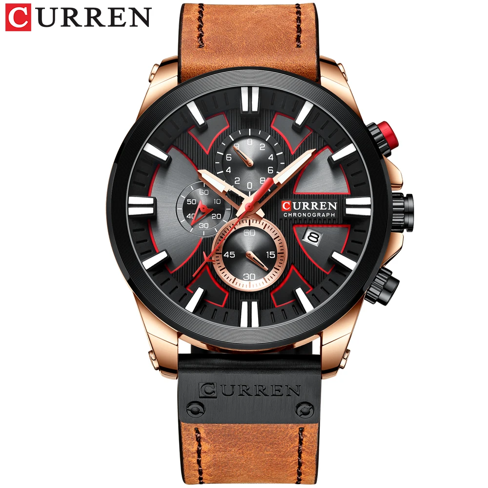 Curren 8346 new style Chronograph Genuine Leather Strap casual quartz man watches
Curren 8346 new style Chronograph Genuine Leather Strap casual quartz man watches
