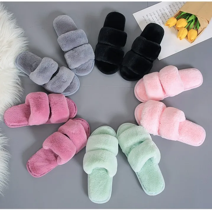 2020 Wholesale Soft Faux Fur Ladies Strap Slides Open Toe Two Strapped Slippers Sandals for Women, Black, pink, gray, green, rose red
2020 Wholesale Soft Faux Fur Ladies Strap Slides Open Toe Two Strapped Slippers Sandals for Women, Black, pink, gray, green, rose red