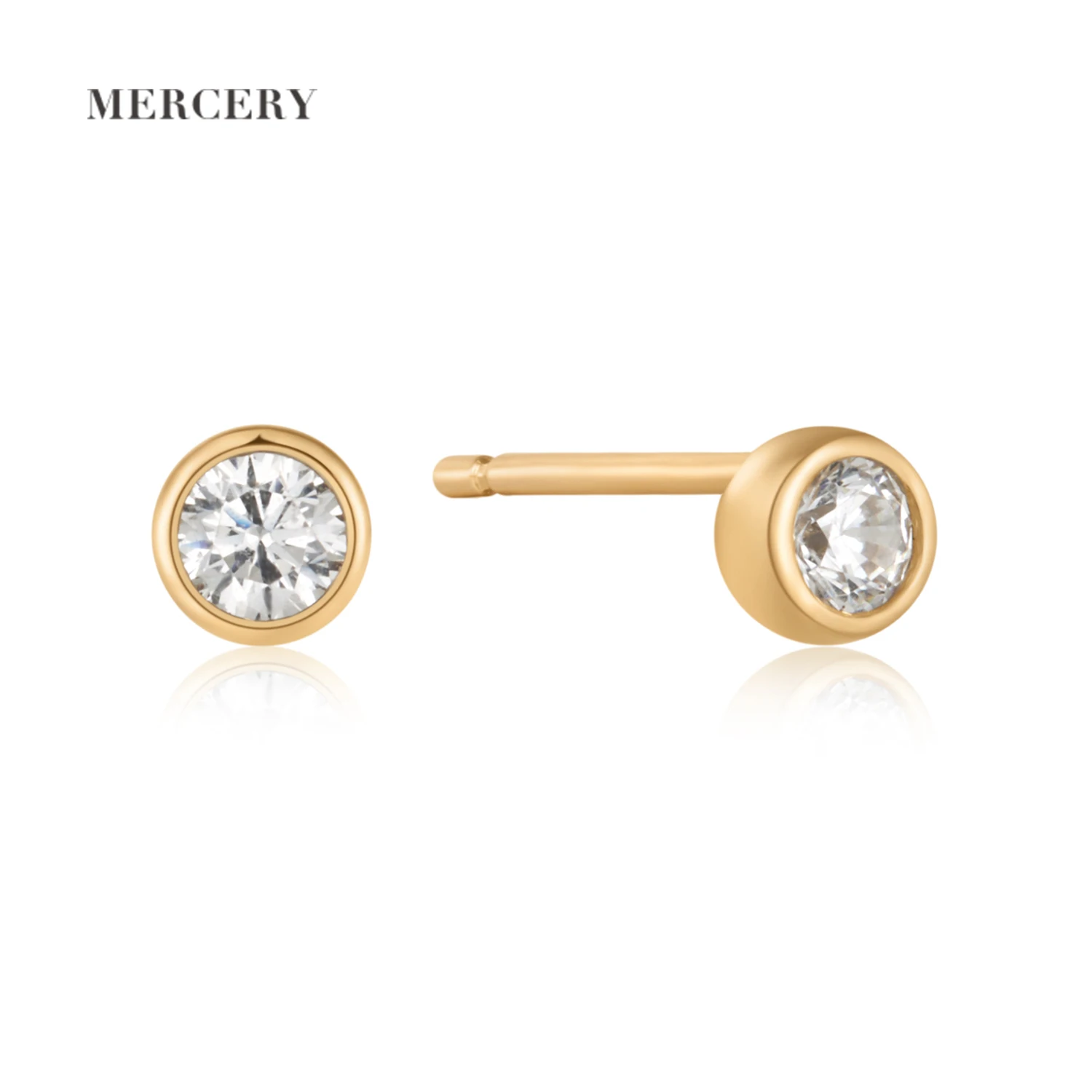 Mercery Jewelry Simple Classic Jewellery Women Golden Shiny Round Diamond 14K Solid Gold Stud Earrings
Mercery Jewelry Simple Classic Jewellery Women Golden Shiny Round Diamond 14K Solid Gold Stud Earrings