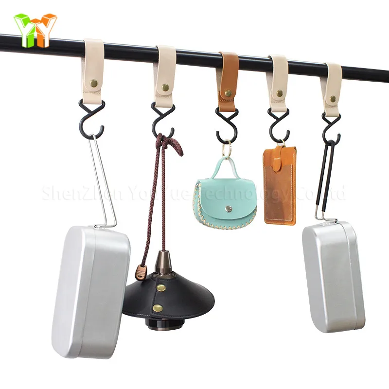 Outdoor Leather Camping Hanging Hooks Leather Strap Hook Tableware Hanging Hook, Black brown beige or customized
Outdoor Leather Camping Hanging Hooks Leather Strap Hook Tableware Hanging Hook, Black brown beige or customized