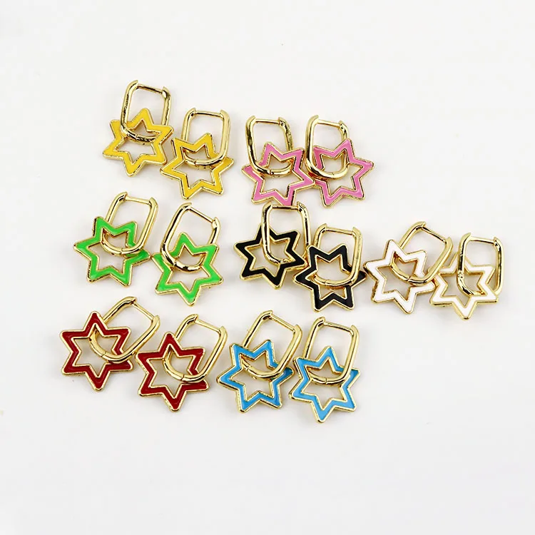 EM1144 Hot Sale Colorful Enamel Star Earrings Star Charm Dangle Earrings For Jewelry
EM1144 Hot Sale Colorful Enamel Star Earrings Star Charm Dangle Earrings For Jewelry