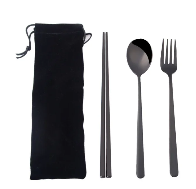 Korean portable 304 stainless steel chopsticks fork three-piece set of stirring spoon cutlery dinnerware set, Customized color
Korean portable 304 stainless steel chopsticks fork three-piece set of stirring spoon cutlery dinnerware set, Customized color