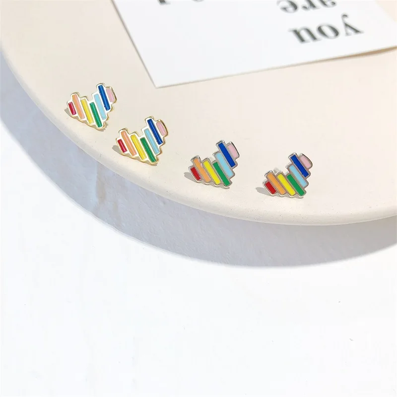 JUHU Seven-color Rainbow Love Earrings Female S925 Sterling Silver Small Temperament Student fashion Earrings
JUHU Seven-color Rainbow Love Earrings Female S925 Sterling Silver Small Temperament Student fashion Earrings