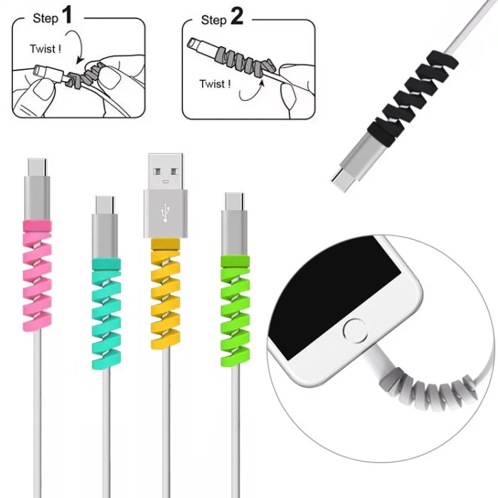 Silicone Data Line Charger Spiral USB Cable Protector for iPhone Charging Cable Protection, Blue ,yellow,pink,green,white,grey,black
Silicone Data Line Charger Spiral USB Cable Protector for iPhone Charging Cable Protection, Blue ,yellow,pink,green,white,grey,black