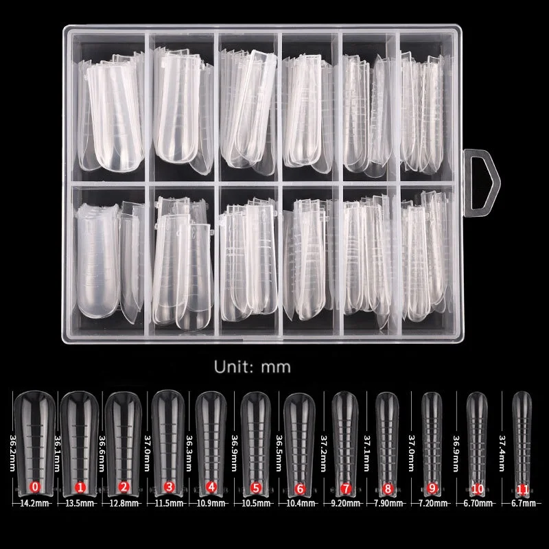 120pcs Nail Extension Manicure Pipe Practice Nails Model Crystal Ballet with Scale Transparent False Nail Piece Tip, Multiple colour 
120pcs Nail Extension Manicure Pipe Practice Nails Model Crystal Ballet with Scale Transparent False Nail Piece Tip, Multiple colour
