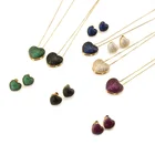 YTSBTXXTZ-35 Heart-shaped colored zircon earrings necklace set Lady Jewellery dongyang Wholesale Heart Jewelry