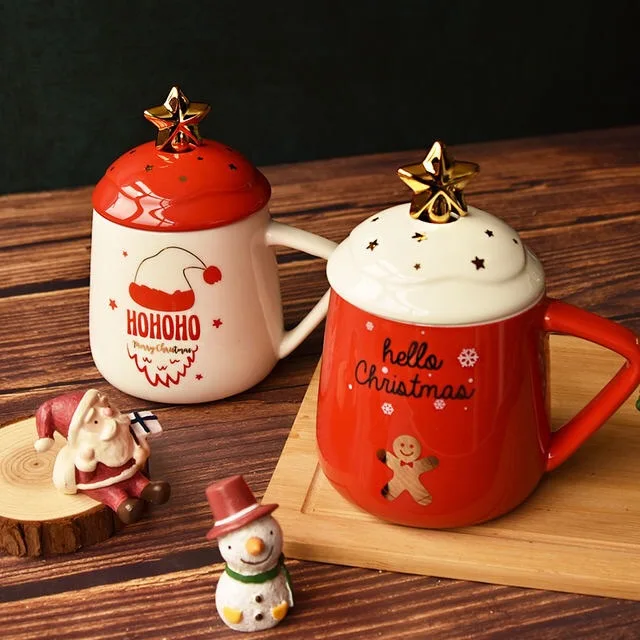 Creative Christmas Ceramic Water Cup Big Cinch Lid With Spoon Small Fresh Mug Student Christmas Gift Mug
Creative Christmas Ceramic Water Cup Big Cinch Lid With Spoon Small Fresh Mug Student Christmas Gift Mug